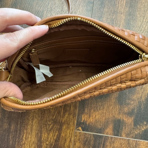 Quince Brown Woven Leather Crossbody Bag - Picture 2 of 3